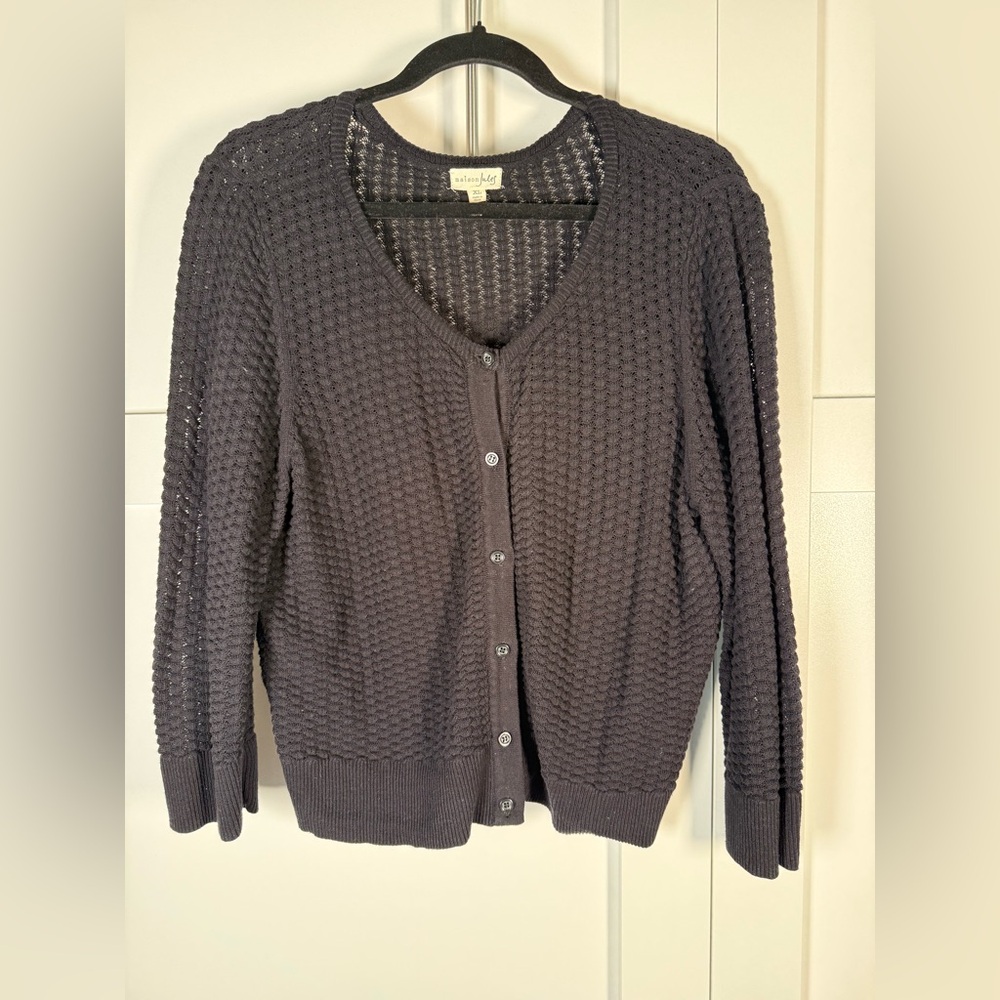 Maison Jules Textured Black Cardigan